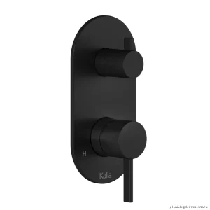 Kalia Volume Control Round Trim Valve with Integrated Diverter - Matte Black Model