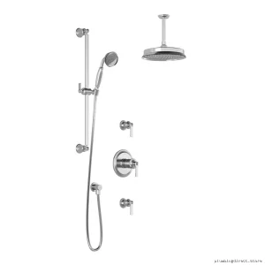 Kalia Rustik T2 Chrome Thermostatic Shower Set Vertical Ceiling Mount BF1488-110-001