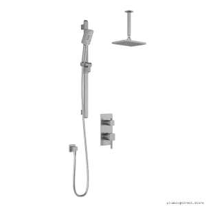 Kalia SquareOne TD2 Chrome Shower System with Thermostatic Diverter & Ceiling Arm