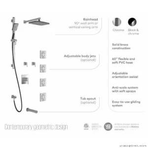 Kalia Thermostatic Shower System T375 - Black Chrome Wall Mounted