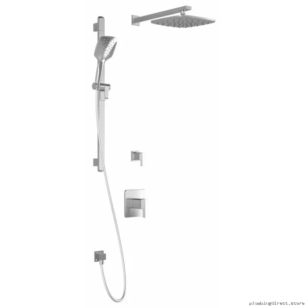 Kalia Chrome Grafik TD2 Plus Thermostatic Shower Set Wall Arm No Valve BF1499