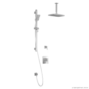 Kalia Grafik TD2 Premia Chrome Thermostatic Shower System, Ceiling-Mounted Arm