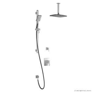Kalia Thermostatic Shower System - Black Chrome TD2 Premia with Ceiling Arm