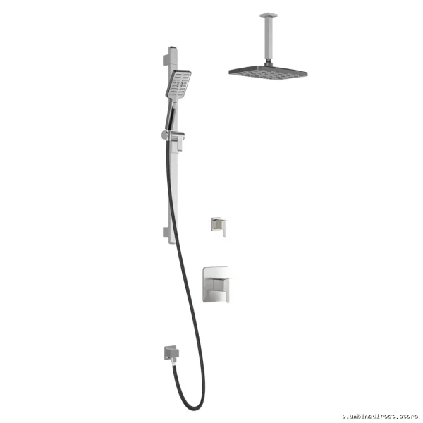 Kalia Thermostatic Shower System - Black Chrome TD2 Premia with Ceiling Arm