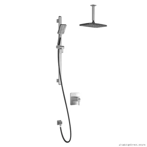 Kalia Thermostatic Shower System - Black Chrome Ceiling Mount TCD1 Premia