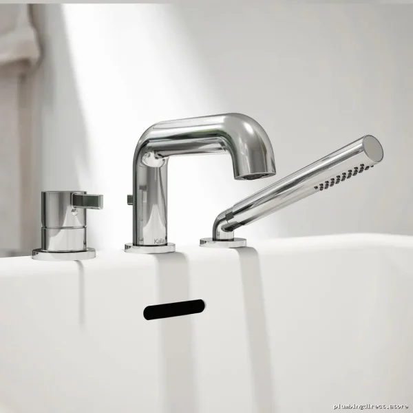 3-Piece Roman Tub Filler with Pressure Balance & Hand Shower - Chrome BF1772-110 Kalia