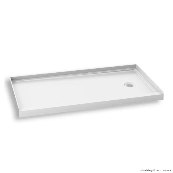 Kalia White 60x30 Alcove Acrylic Shower Base RH Drain - Durable & Stylish