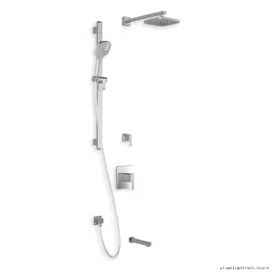 Kalia Grafik TD3 Chrome Thermostatic Shower System with Adjustable Wall Arm BF1609-110