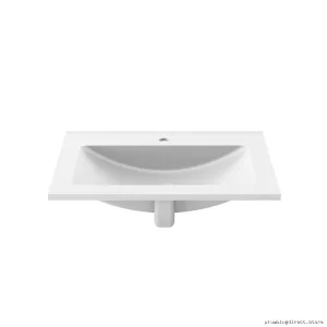 Kalm Modern Single-Hole Countertop Vanity Sink in White - Kalia Model FU1452-240