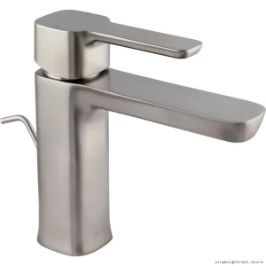 Kami 581LF-SS Delta Single-Hole Bathroom Faucet - Modern Stainless Steel Design