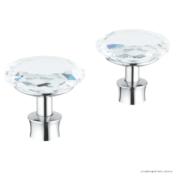 Kensington Round Handles with Swarovski Crystal (Pair) - Chrome/Crystal Luxurious Pair - Image 2