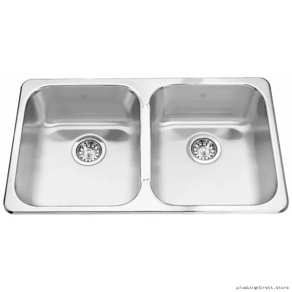 Kindred Stainless Steel 31.25 Drop-In Double Bowl Kitchen Sink QD1831-8 - Image 2