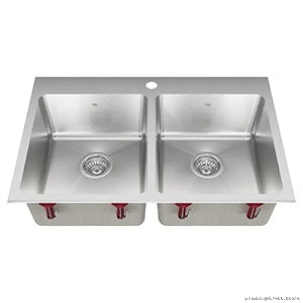 Kindred Double Bowl Kitchen Sink - Stainless Steel Dual Mount