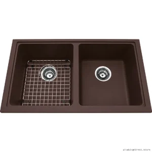 Espresso Mythos 2-Bowl Undermount Granite Kitchen Sink by Kindred KGD1U-8ES