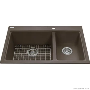 Kindred Mythos Granite Drop-In Sink 1-1/2 Bowl Storm Finish KGDC2031R-8SM