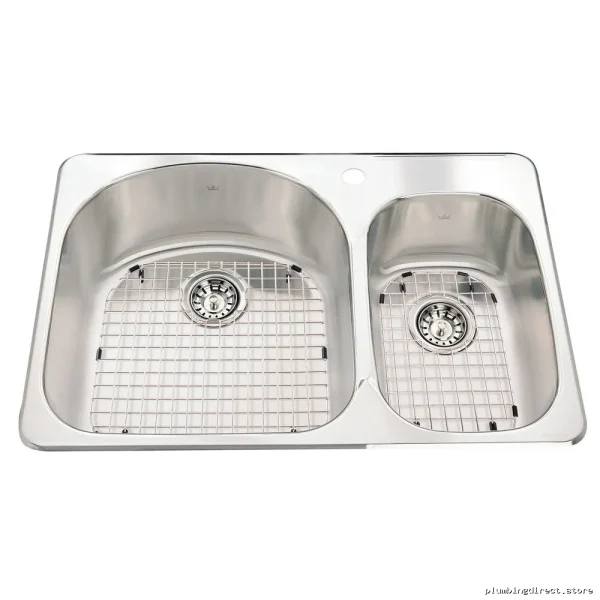 Kindred Stainless Steel 1.5 Bowl Drop-In Kitchen Sink with Grid CDC2031R
