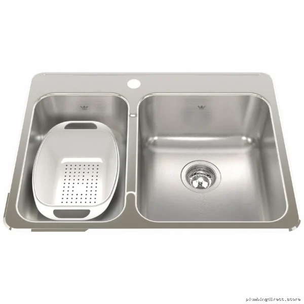 Kindred Stainless Steel Drop-In Sink 27-1/4" 1.5 Bowl 1-Hole QCLA2027L-8-1 - Image 2