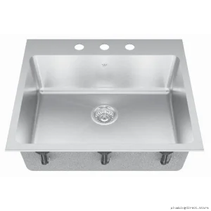Kindred Stainless Steel Dual Mount 1-Hole 1-Bowl Sink QSLY2225-8-1
