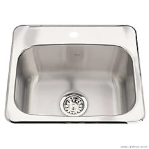 Kindred Stainless Steel 1-Bowl Drop-In Kitchen Sink with Bottom Grid CSLA2020/8S/1