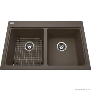 Kindred Storm Granite Double Bowl Kitchen Sink KGDL2031-8SM
