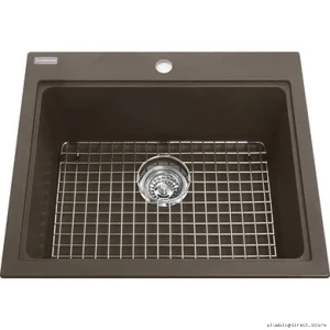 Kindred Storm Granite Drop-In Kitchen Sink - Single Bowl KGSL2023-8SM