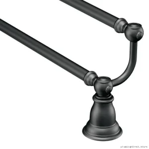 Kingsley 24 Inch Wrought Iron Towel Bar - Durable Double Hanging for Two Towels