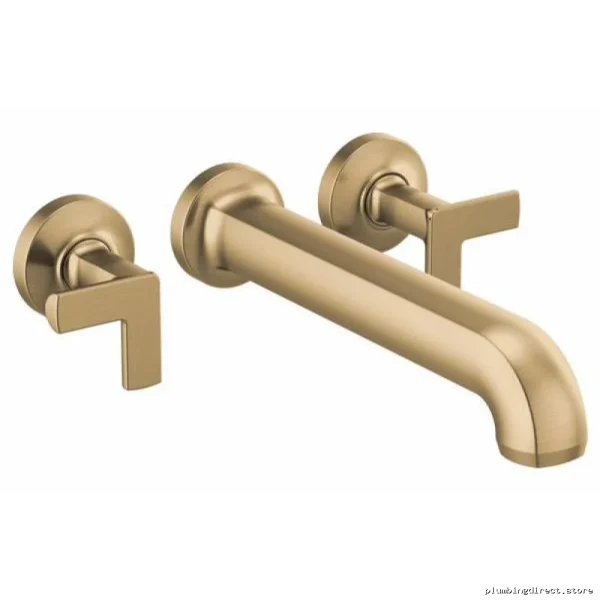 Kintsu Wall-Mount Tub Filler Trim (Sleeker Handle Design) Brilliance Luxe Gold T70406-GLLHP