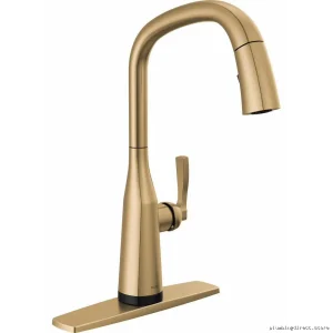 Kitchen Faucet with Touch Control & Pulldown Spray - Stryke Touch Lumicoat Champagne Bronze 9176T-DST