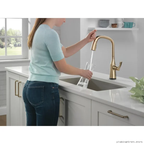 Kitchen Faucet with Touch Control & Pulldown Spray - Stryke Touch Lumicoat Champagne Bronze 9176T-DST - Image 4