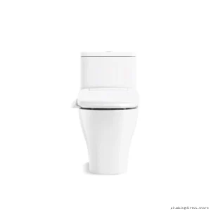 Kohler 23188-HC-0 White Comfort Height Toilet - Compact Elongated Dual Flush Skirted Hidden Cord Design