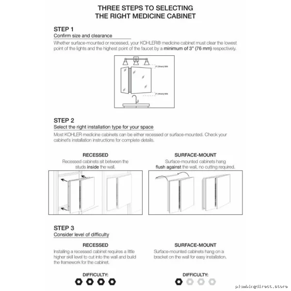 Kohler 25x26 Inch Aluminum Bathroom Medicine Cabinet with Mirror - Image 3