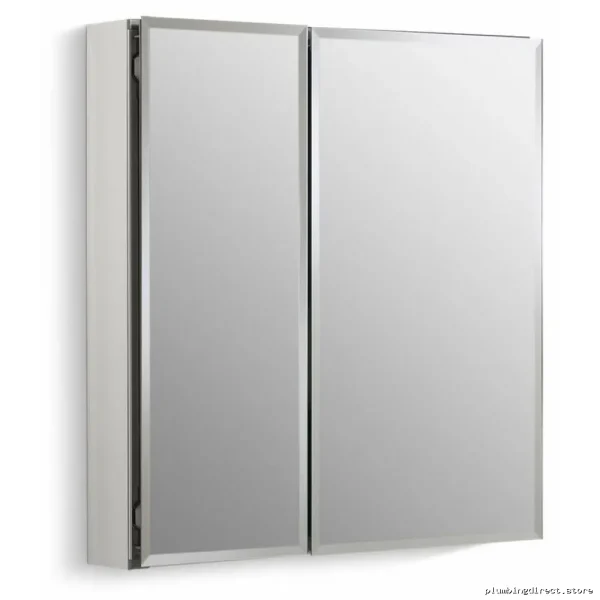 Kohler 25x26 Inch Aluminum Bathroom Medicine Cabinet with Mirror - Image 4