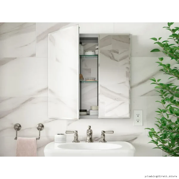 Kohler 25x26 Inch Aluminum Bathroom Medicine Cabinet with Mirror