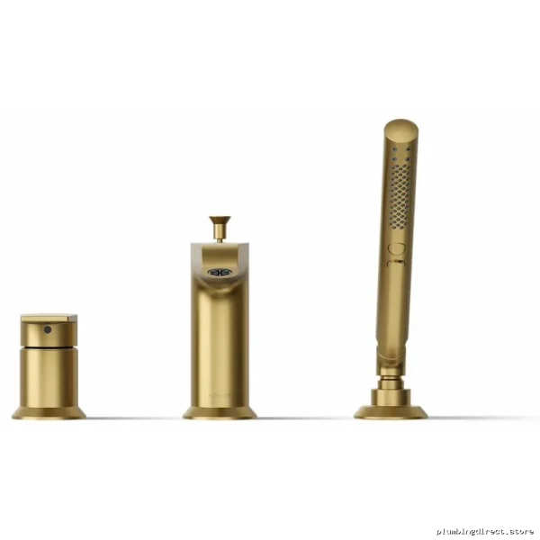kohlers three hole deck mt tub faucet hand shower vibrant brushed moderne brass