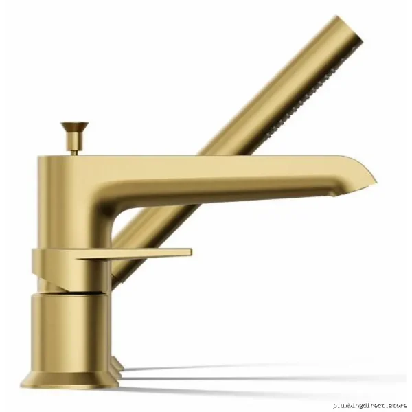 kohlers three hole deck mt tub faucet hand shower vibrant brushed moderne brass - Image 2