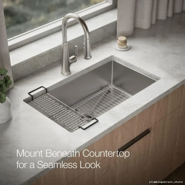 Kohler 32" 1-Bowl Undermount Kitchen Sink with Accessories - Stainless Steel 5285-NA - Image 2
