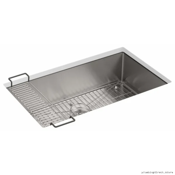 Kohler 32" 1-Bowl Undermount Kitchen Sink with Accessories - Stainless Steel 5285-NA - Image 4