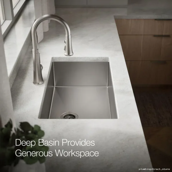 Kohler 32" 1-Bowl Undermount Kitchen Sink with Accessories - Stainless Steel 5285-NA - Image 5