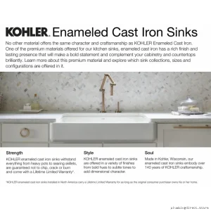 Kohler White 32.75" Undermount Farmhouse Kitchen Sink - Model 5827-0