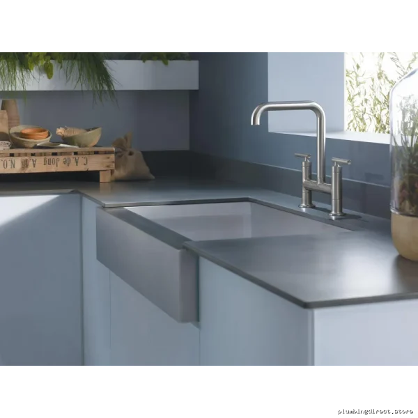 Kohler Farmhouse Undermount Kitchen Sink - Stainless Steel Single Bowl, 35.5-Inch Size - Image 2