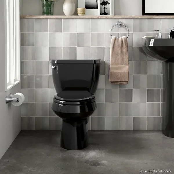 Kohler Elongated Low-Flow Toilet Model #357 Black Seatless - Image 3