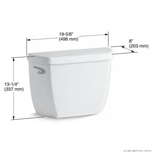 Wellworth Classic 1.28 GPF Water-Efficient Toilet Cistern - White Modern Design 4436-0 Kohler