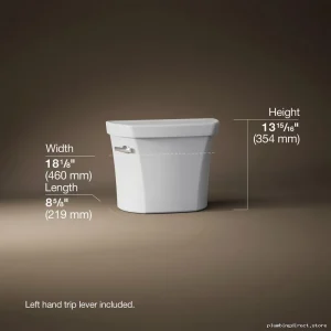 Kohler 4467-0 White Toilet Tank, 1.28 GPF Efficiency