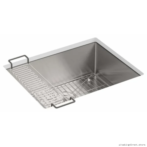 Kohler 5286-NA Stainless Steel Undermount Sink - 24-Inch, 1 Bowl, Includes Rack - Image 2
