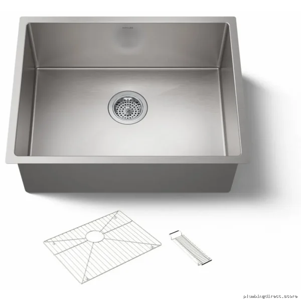 Kohler 5286-NA Stainless Steel Undermount Sink - 24-Inch, 1 Bowl, Includes Rack - Image 4