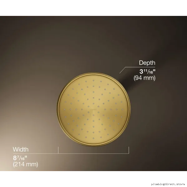 Kohler 8 Rainhead Shower Head - Brushed Moderne Brass with Vibrant Finish | High-Performance Model 13692-G-2MB - Image 3