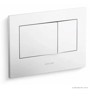 Kohler Beveled Flush Actuator Plate (White) for 2x4 Wall Carrier - Model 8857-0