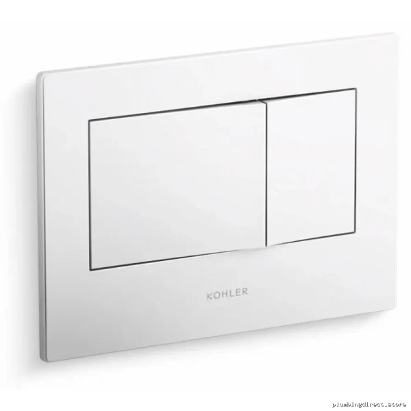 Kohler Beveled Flush Actuator Plate (White) for 2x4 Wall Carrier - Model 8857-0