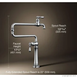 Polished Chrome Deck Pot Filler | Kohler 99271-CP Artifacts