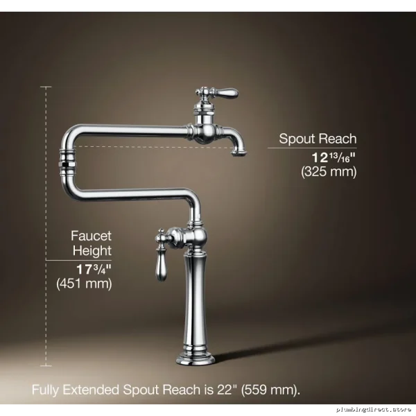 Polished Chrome Deck Pot Filler | Kohler 99271-CP Artifacts
